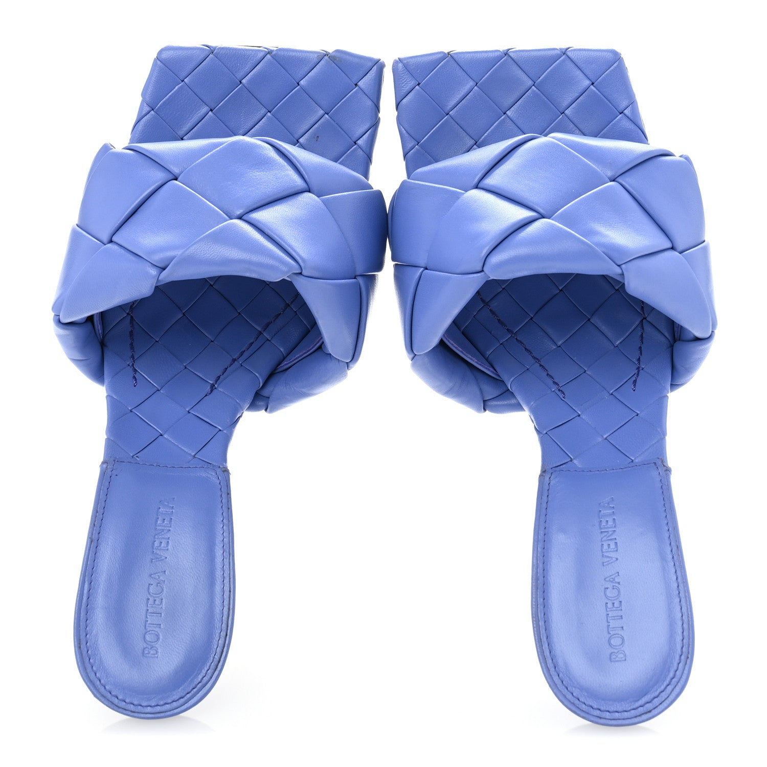 Bottega Veneta Nappa Maxi Intrecciato Lido 90mm Mule Sandals 38.5 Indigo 2 of 10
