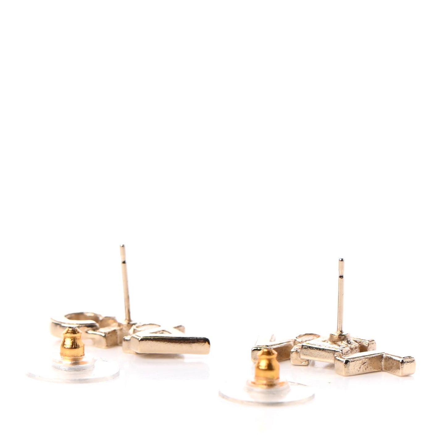 Crystal Pearl Signature Stud Earrings Gold