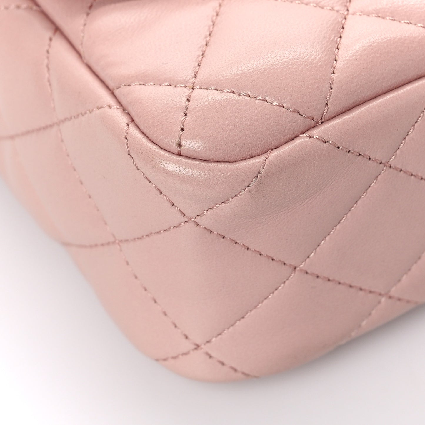 Lambskin Quilted Mini Two Tone Day Flap Pink Burgundy