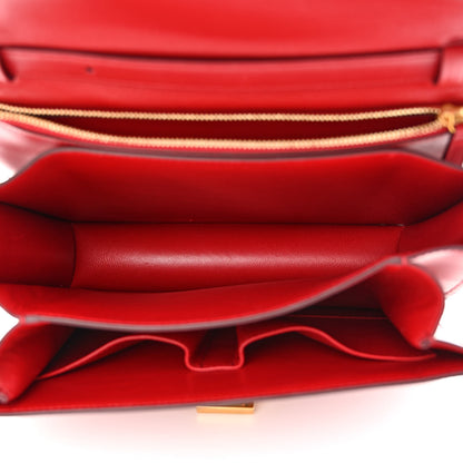 Celine Box Calfskin Medium Classic Box Flap Bag Red 5 of 12