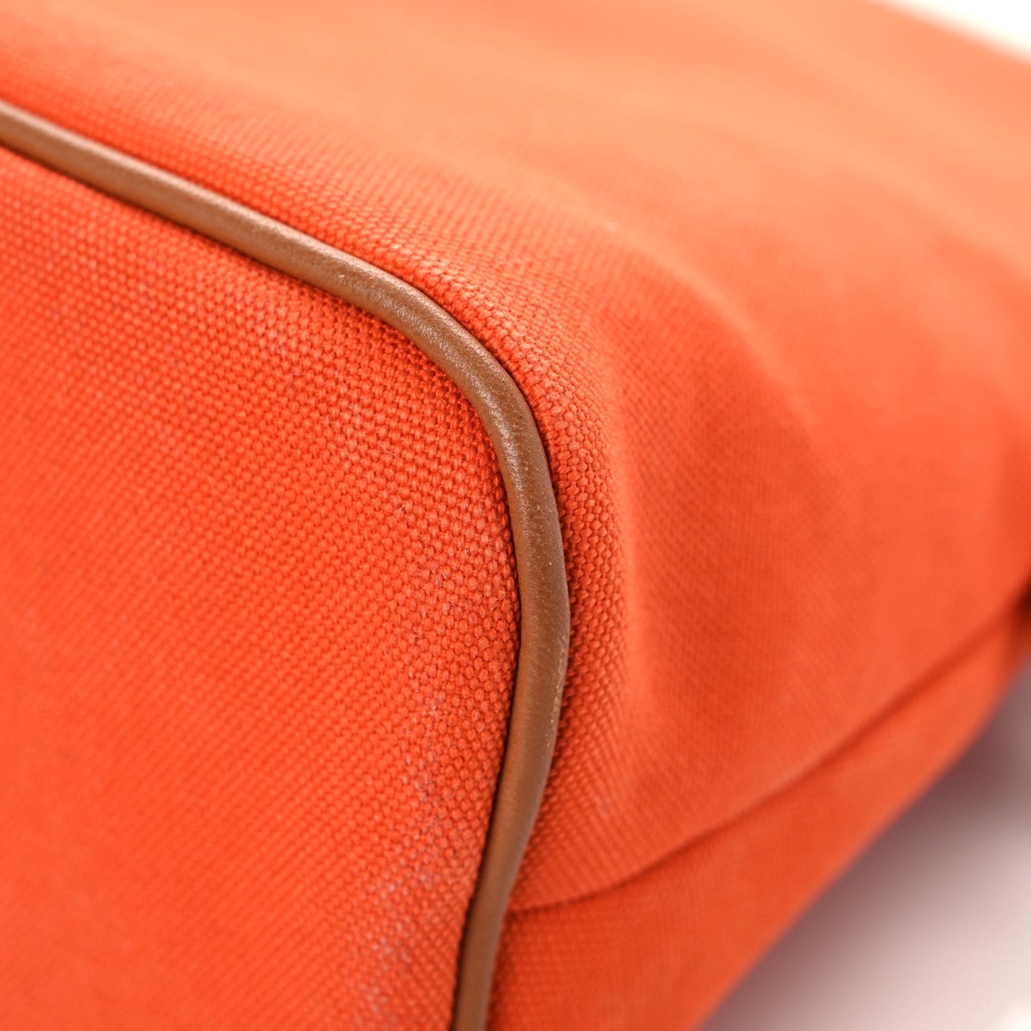 Hermes Cotton Canvas Bolide Travel Cosmetic Pouch Orange 11 of 14
