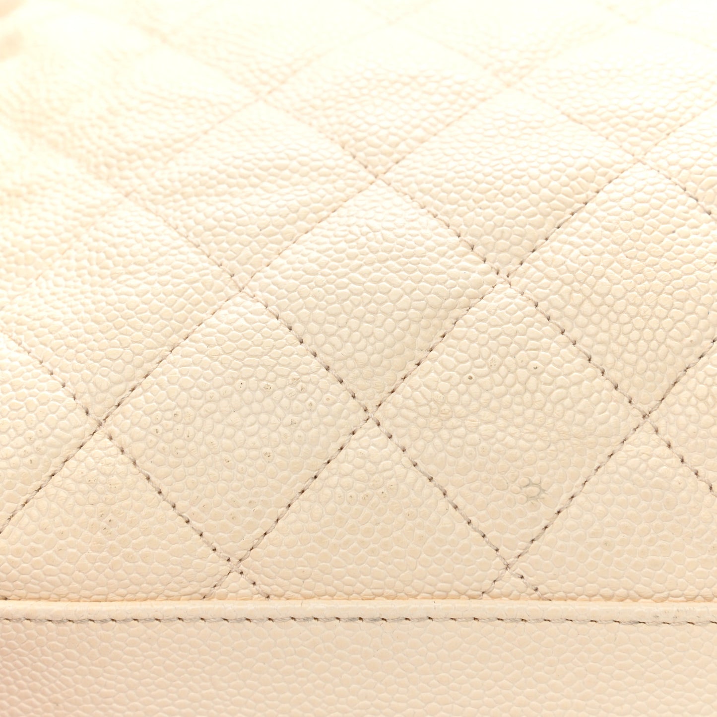 Caviar Quilted French Riviera Hobo Dark White