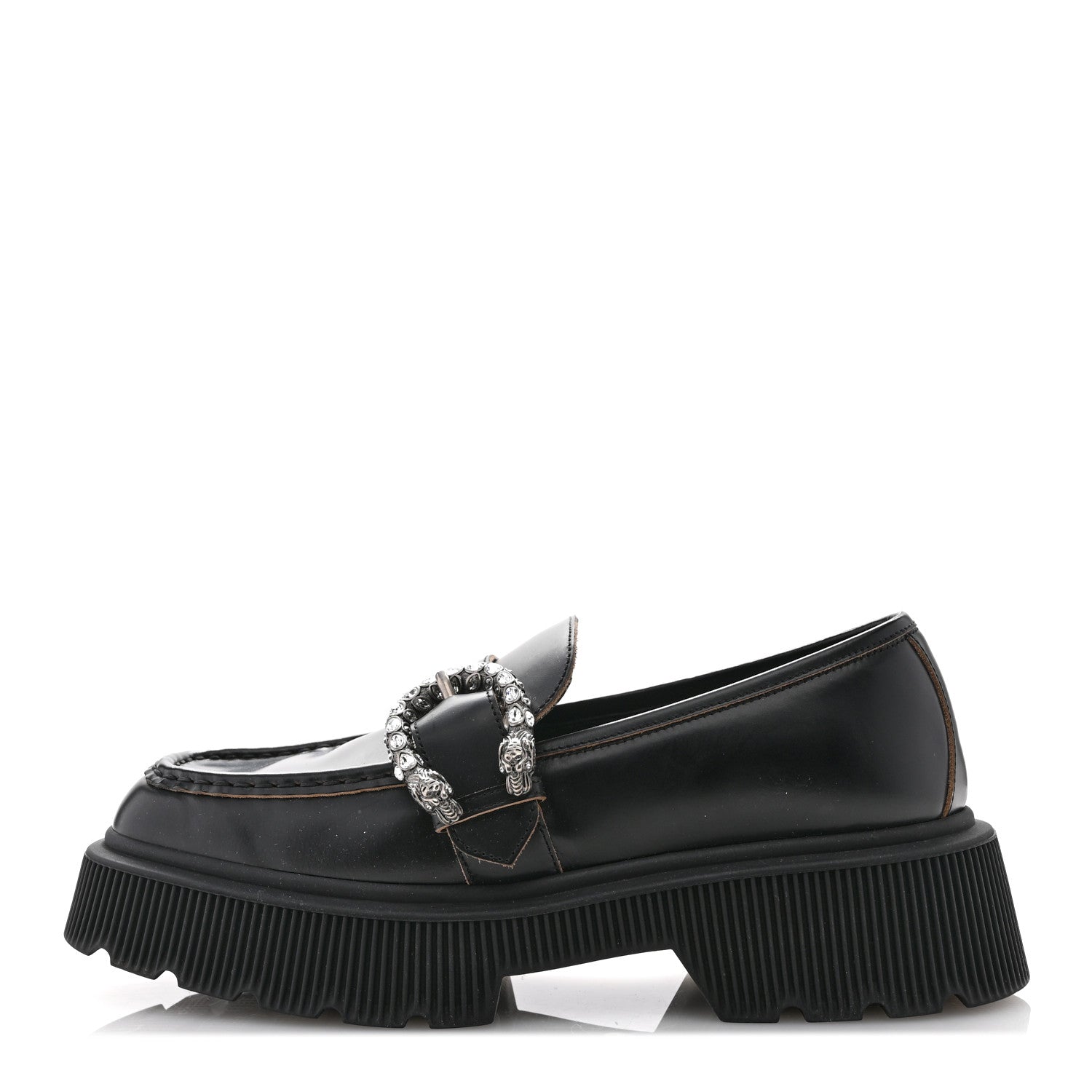 Gucci Cordovan Lux Dionysus Hunder Loafers 39.5 Black 1 of 12