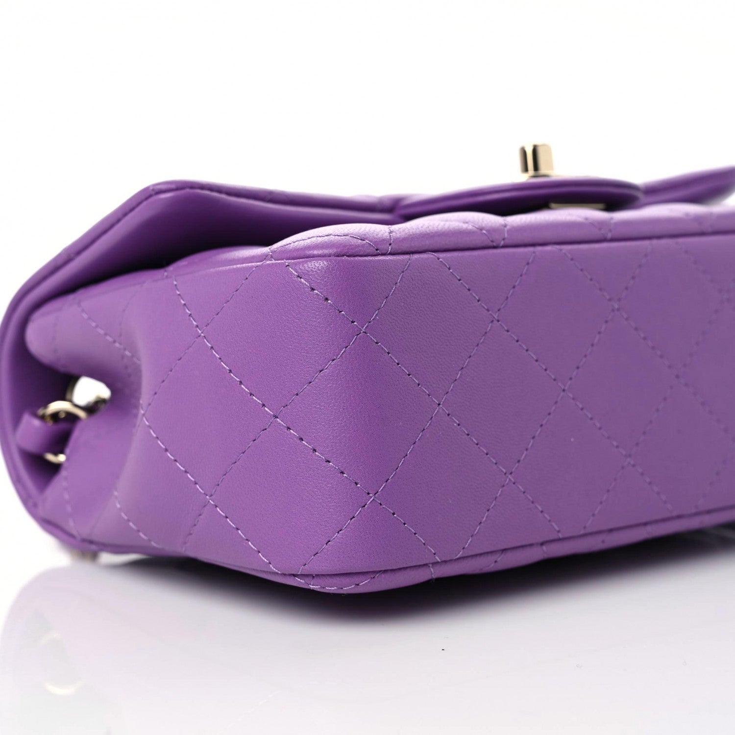 Chanel Lambskin Quilted Mini Rectangular Flap Purple 8 of 9