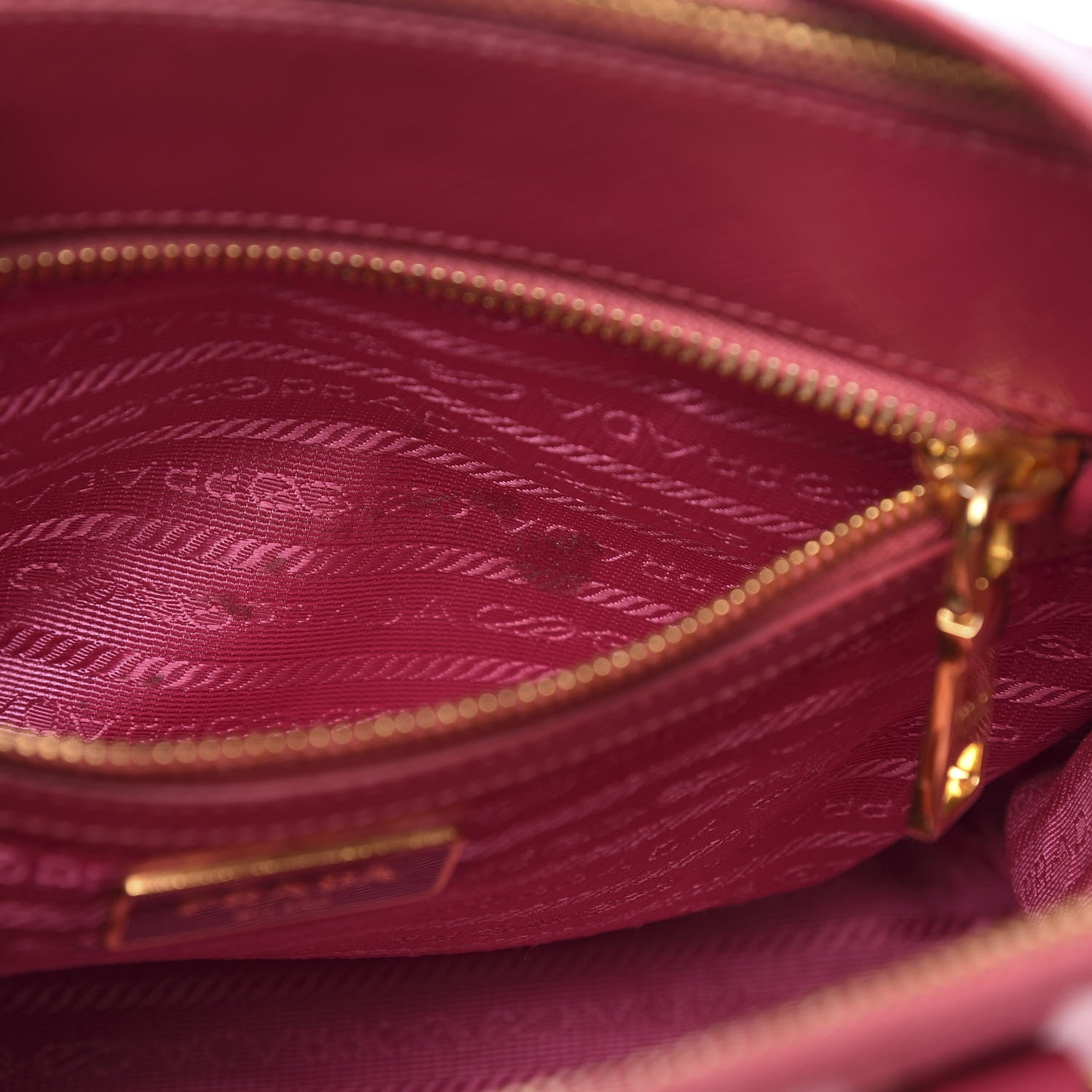 Prada Saffiano Vernice Mini Galleria Double Zip Tote Peonia 12 of 12