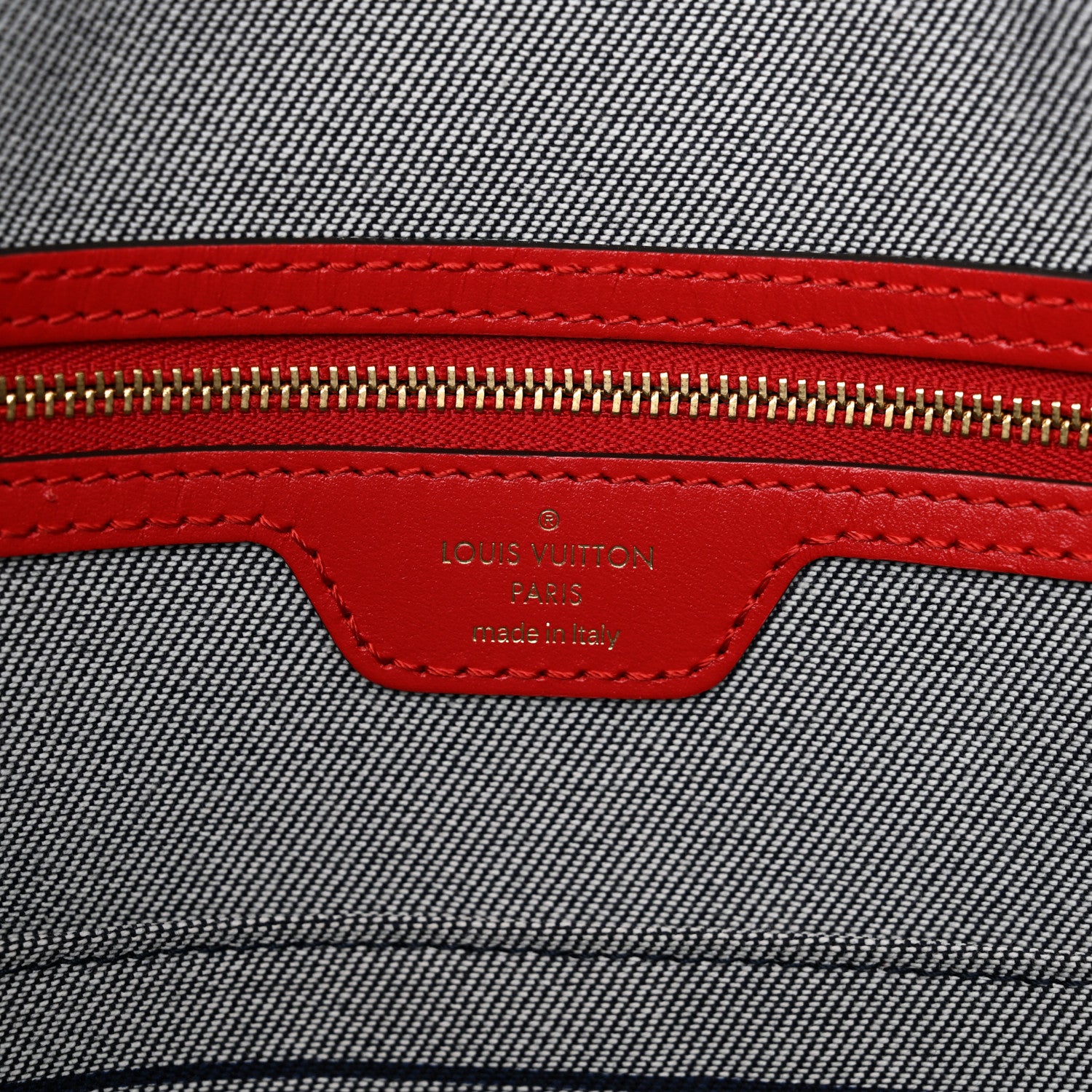 Louis Vuitton Denim Damier Monogram Onthego Blue Rouge 6 of 9