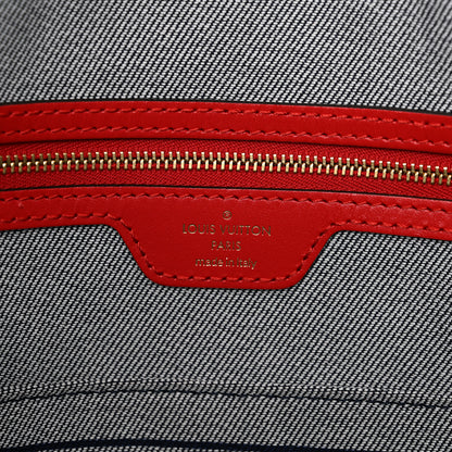 Louis Vuitton Denim Damier Monogram Onthego Blue Rouge 6 of 9