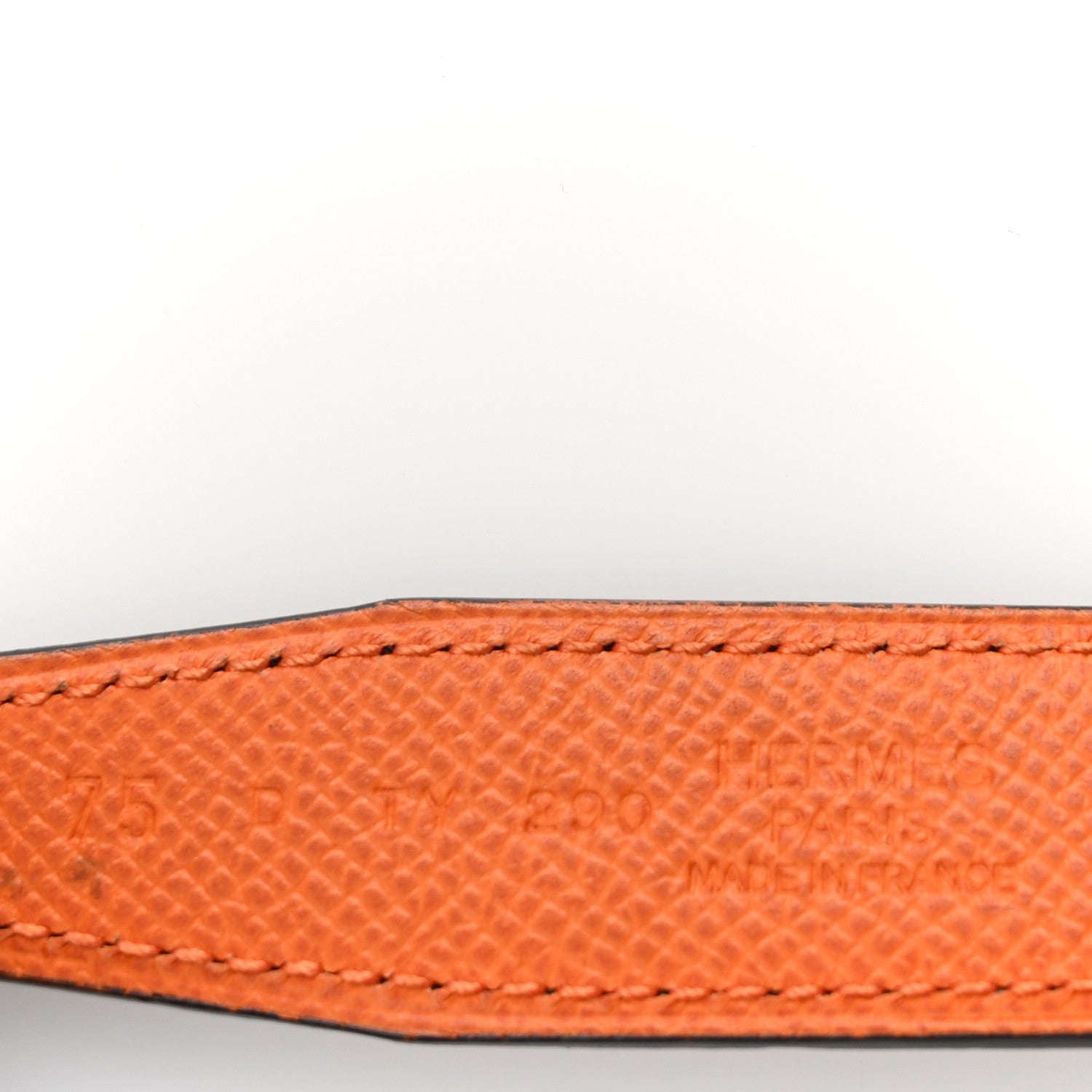 Hermes Swift Epsom 24mm H Belt 75 30 Black Orange 5 of 8