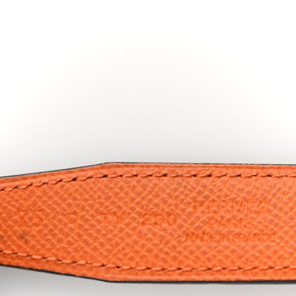 Hermes Swift Epsom 24mm H Belt 75 30 Black Orange 5 of 8