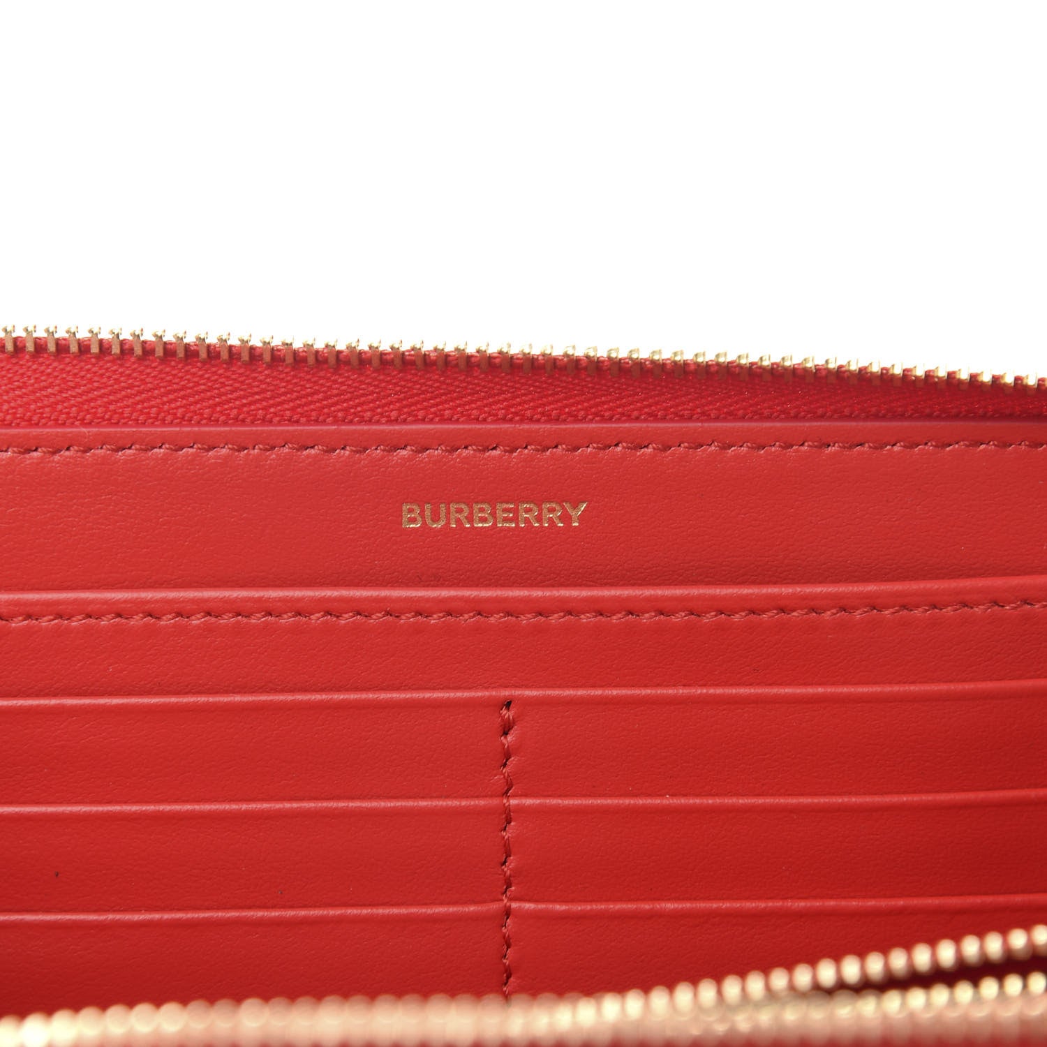 Burberry London Calfskin TB Zip Around Wallet Red 6 of 7