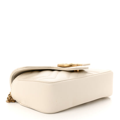 Gucci Calfskin Matelasse Super Mini GG Marmont Shoulder Bag White 4 of 12