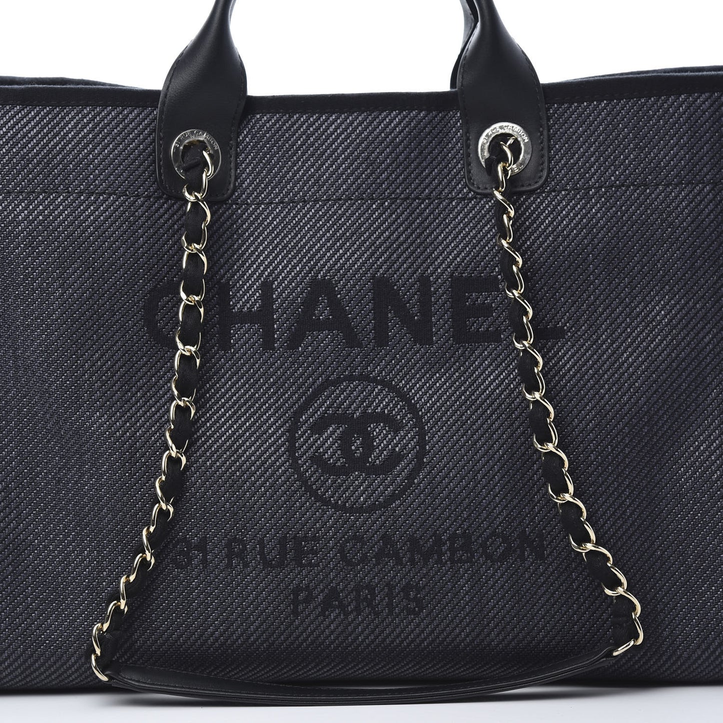 Mixed Fibers Calfskin Medium Deauville Tote Blue