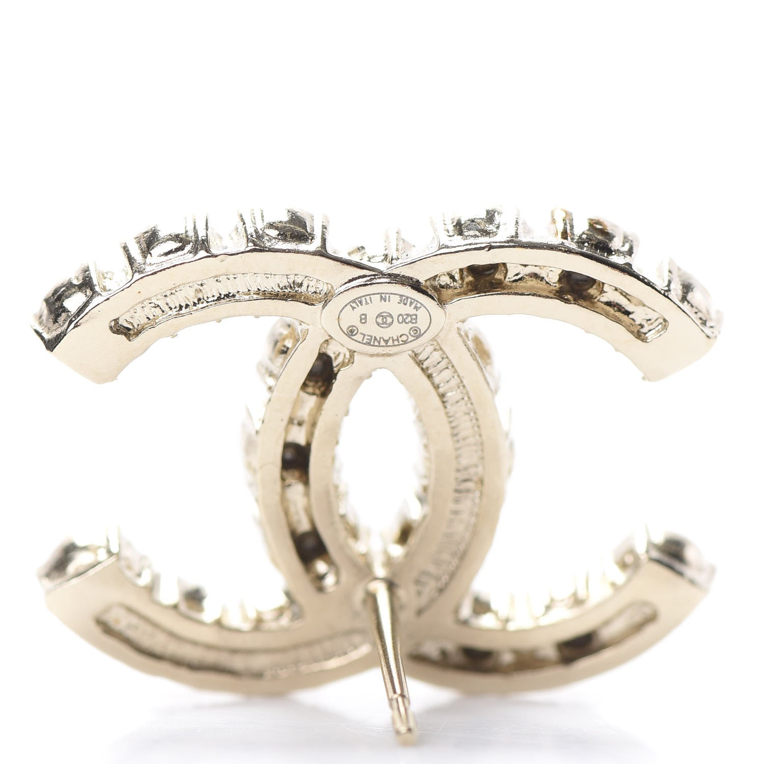 Chanel Crystal Pearl CC Dazzling Domino Earrings Gold 4 of 5