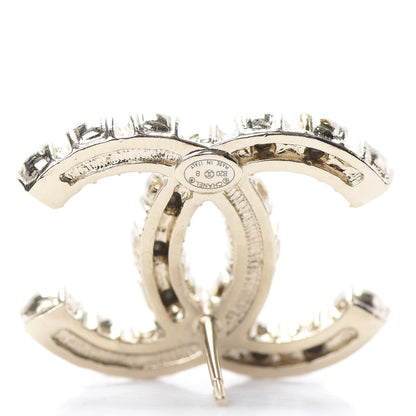 Chanel Crystal Pearl CC Dazzling Domino Earrings Gold 4 of 5