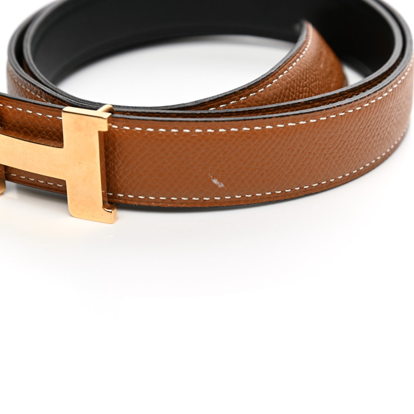 Swift Epsom 24mm Mini Constance H Belt 75 Black Gold