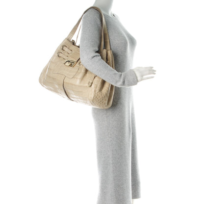Jimmy Choo Crocodile Large Ramona Off White 2 of 7