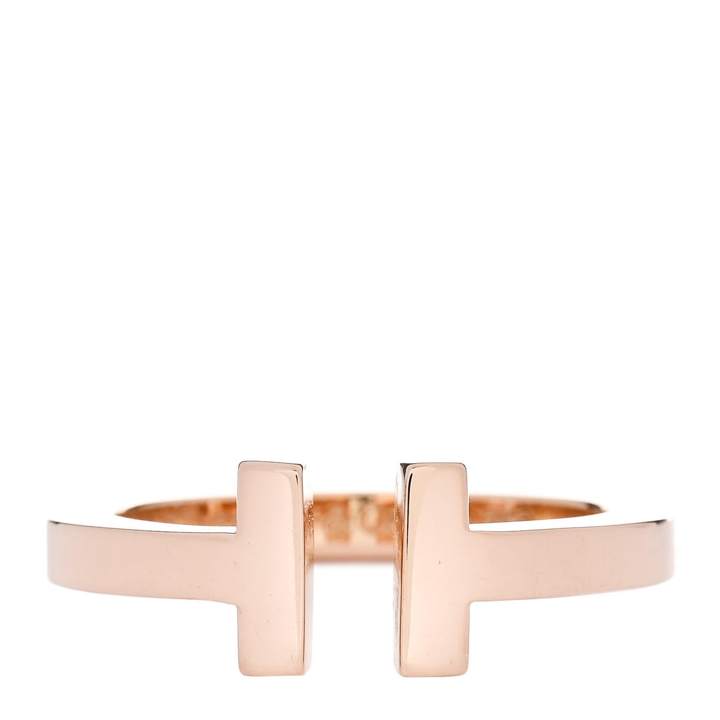 18K Rose Gold T Square Ring 56 7.5