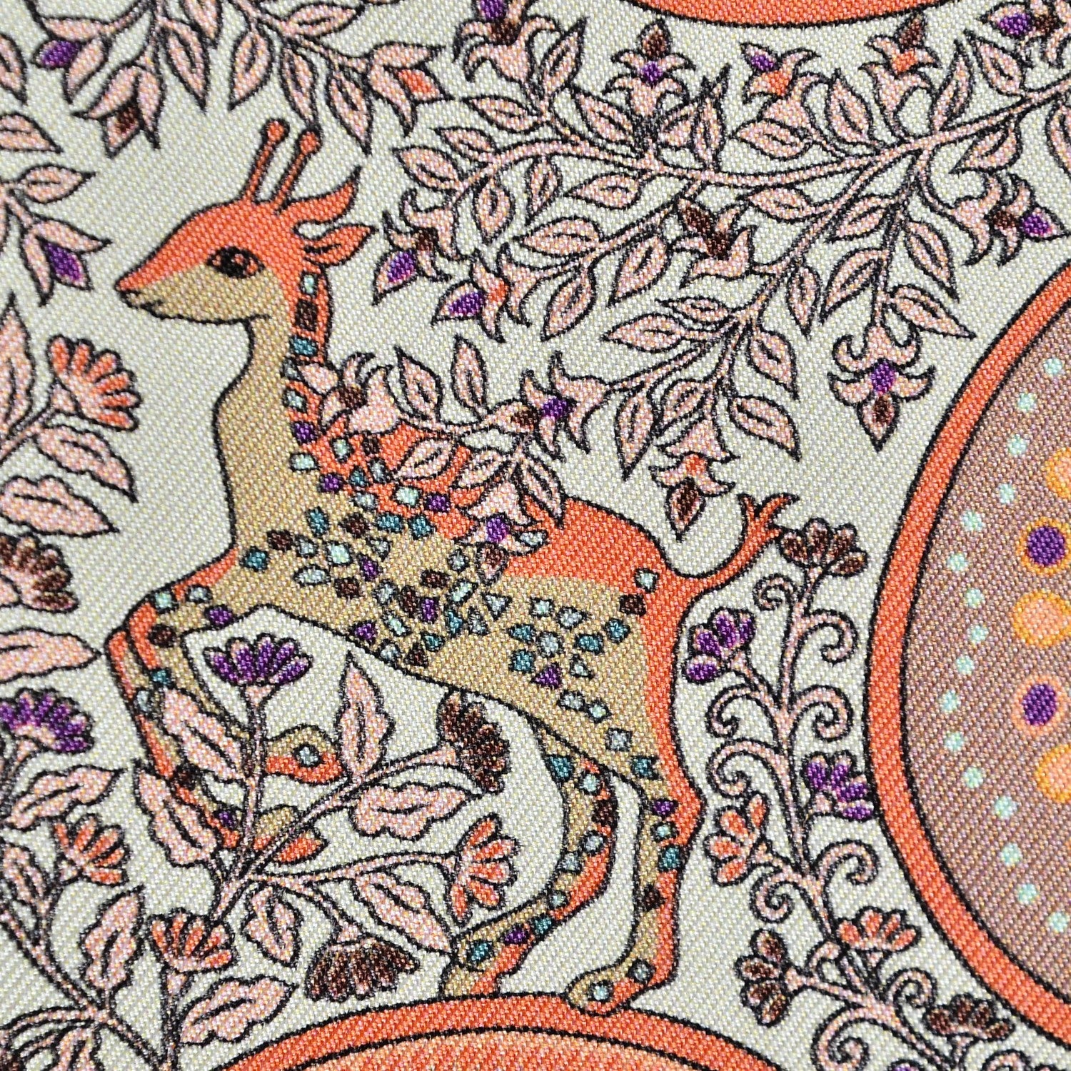 Hermes Silk L'Arbre de Vie Pocket Square Scarf Ivory Corail Aqua 3 of 6