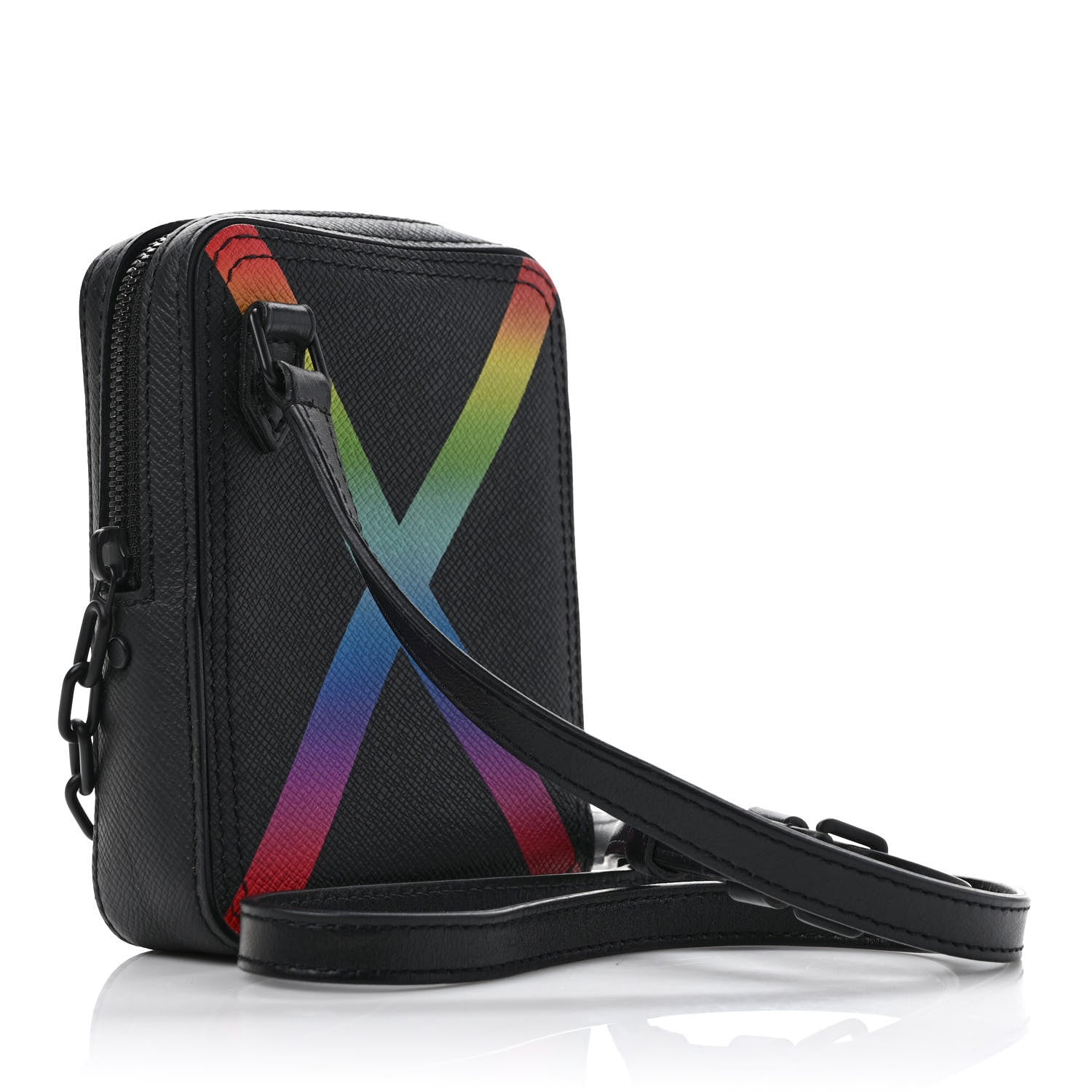 Louis Vuitton Taiga Rainbow Danube Messenger Black 3 of 8