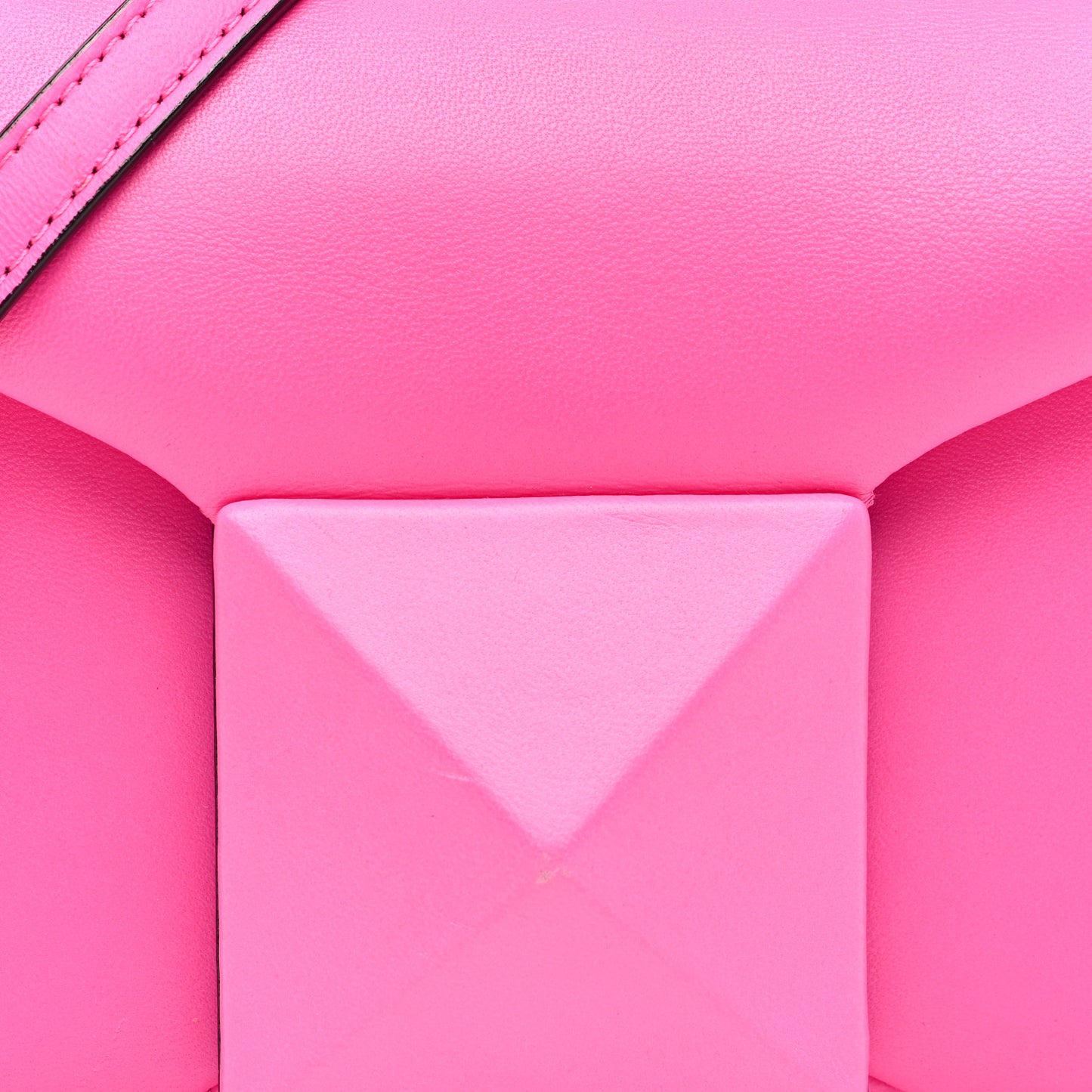 Nappa Tonal Monochrome Mini One Stud Top Handle Bag Pink PP