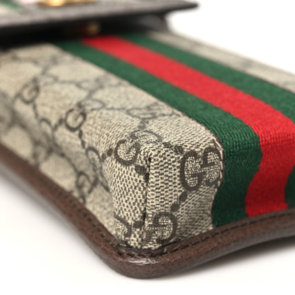 Gucci GG Supreme Monogram Web Ophidia Phone Crossbody Bag Beige New Acero 8 of 9