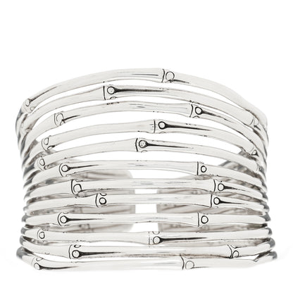 John Hardy Sterling Silver Wide Bamboo Lava Flex Cuff Bracelet 1 of 5