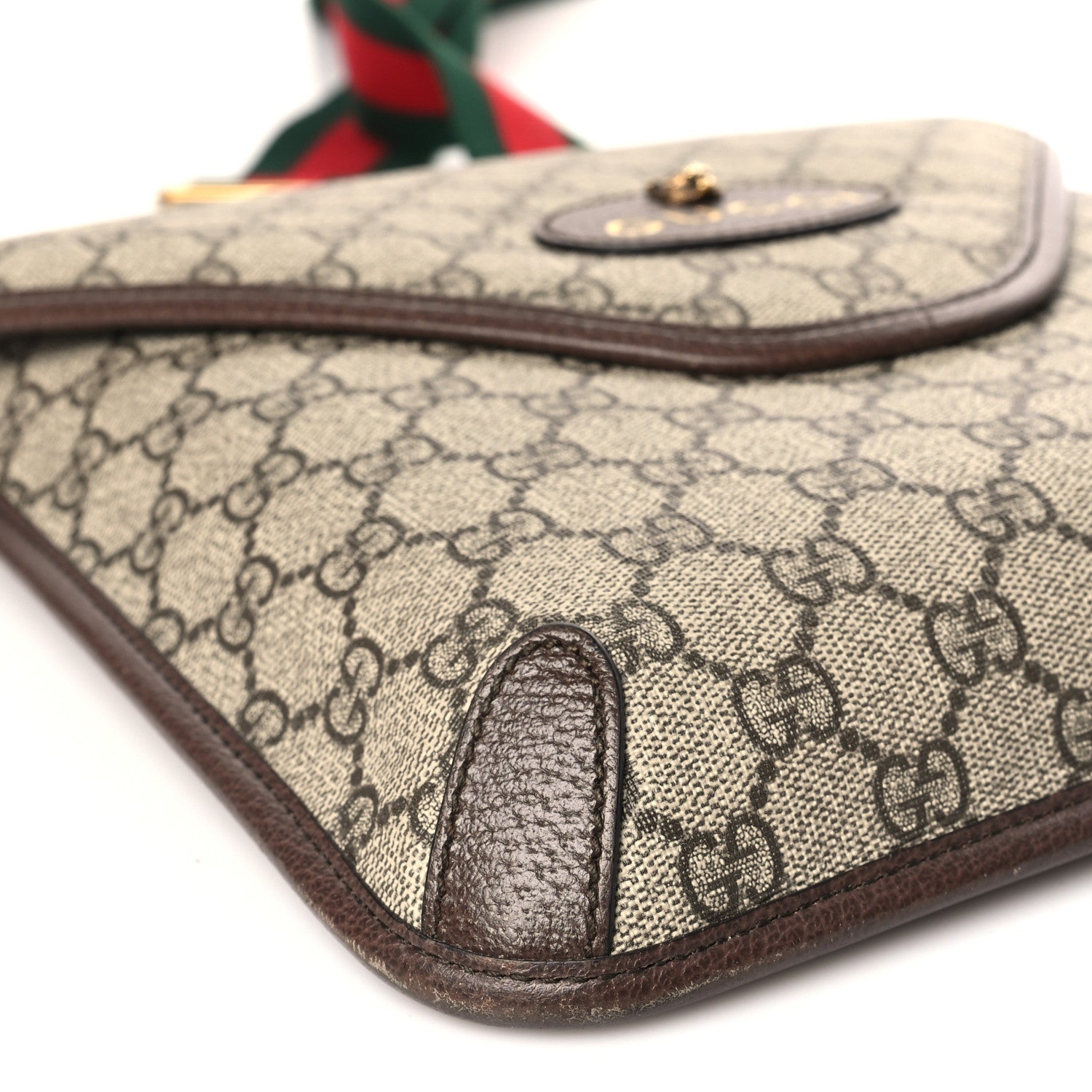 Gucci GG Supreme Monogram Web Medium Neo Vintage Flap Messenger Bag Beige New Acero 7 of 8