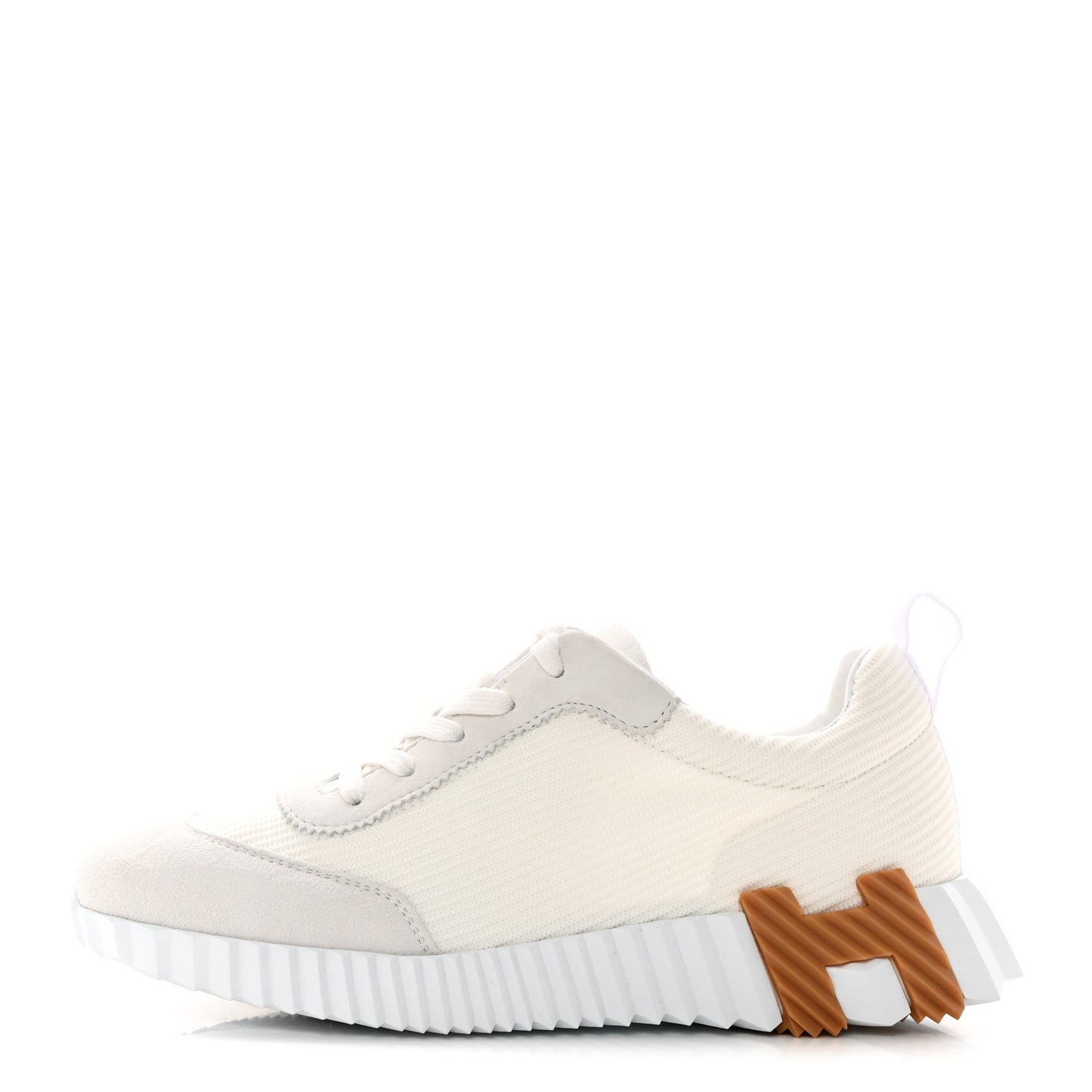 Technical Canvas Suede Goatskin Bouncing Sneakers 38 White