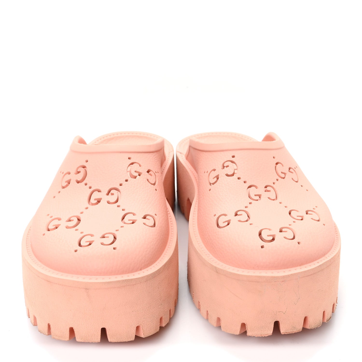 Gucci Rubber GG Monogram Perforated Elea Platform 55mm Lug Sole