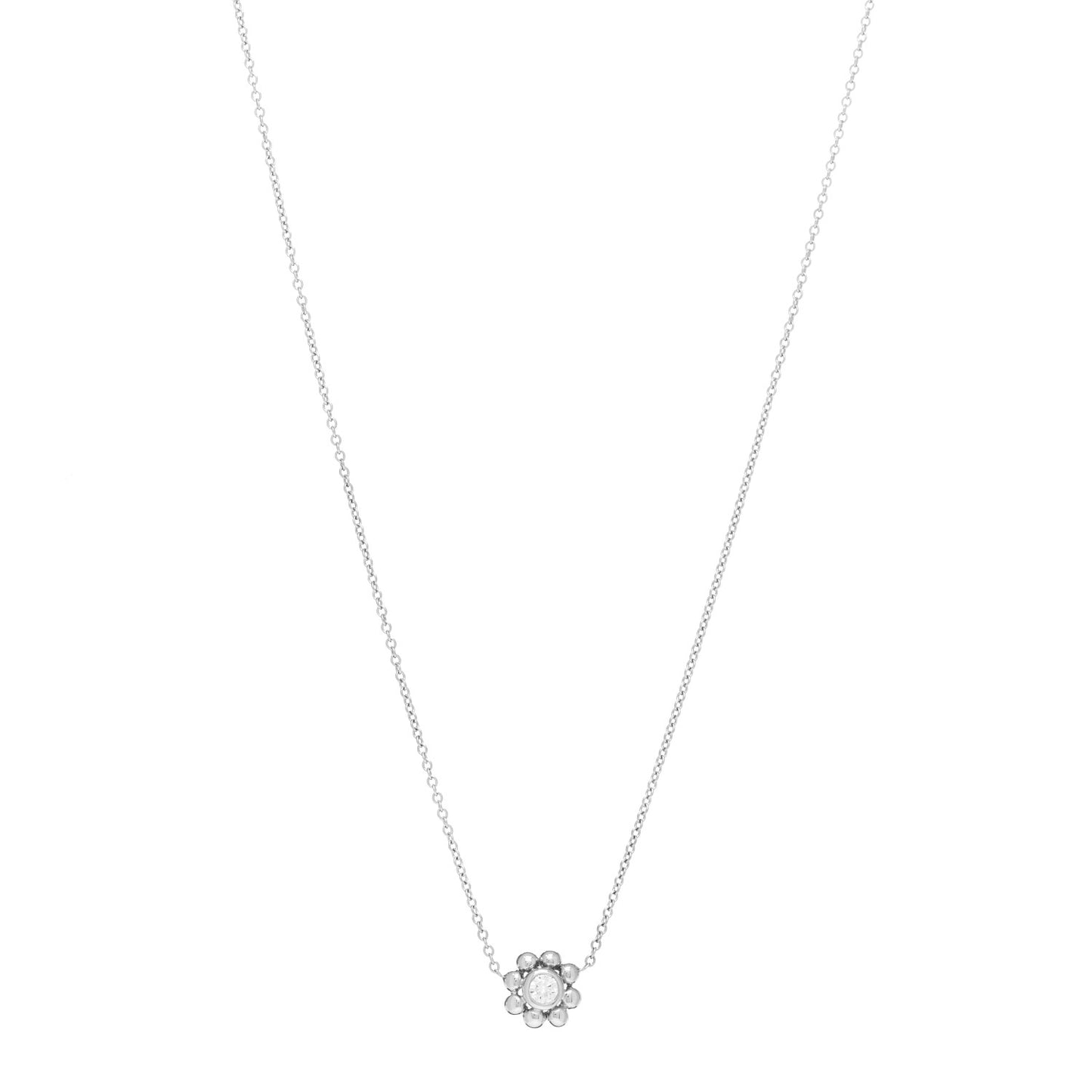 18K White Gold Diamond Paloma Picasso Jolie Flower Necklace