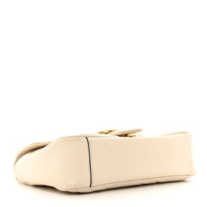 Gucci Calfskin Matelasse Small GG Marmont Shoulder Bag White 4 of 12