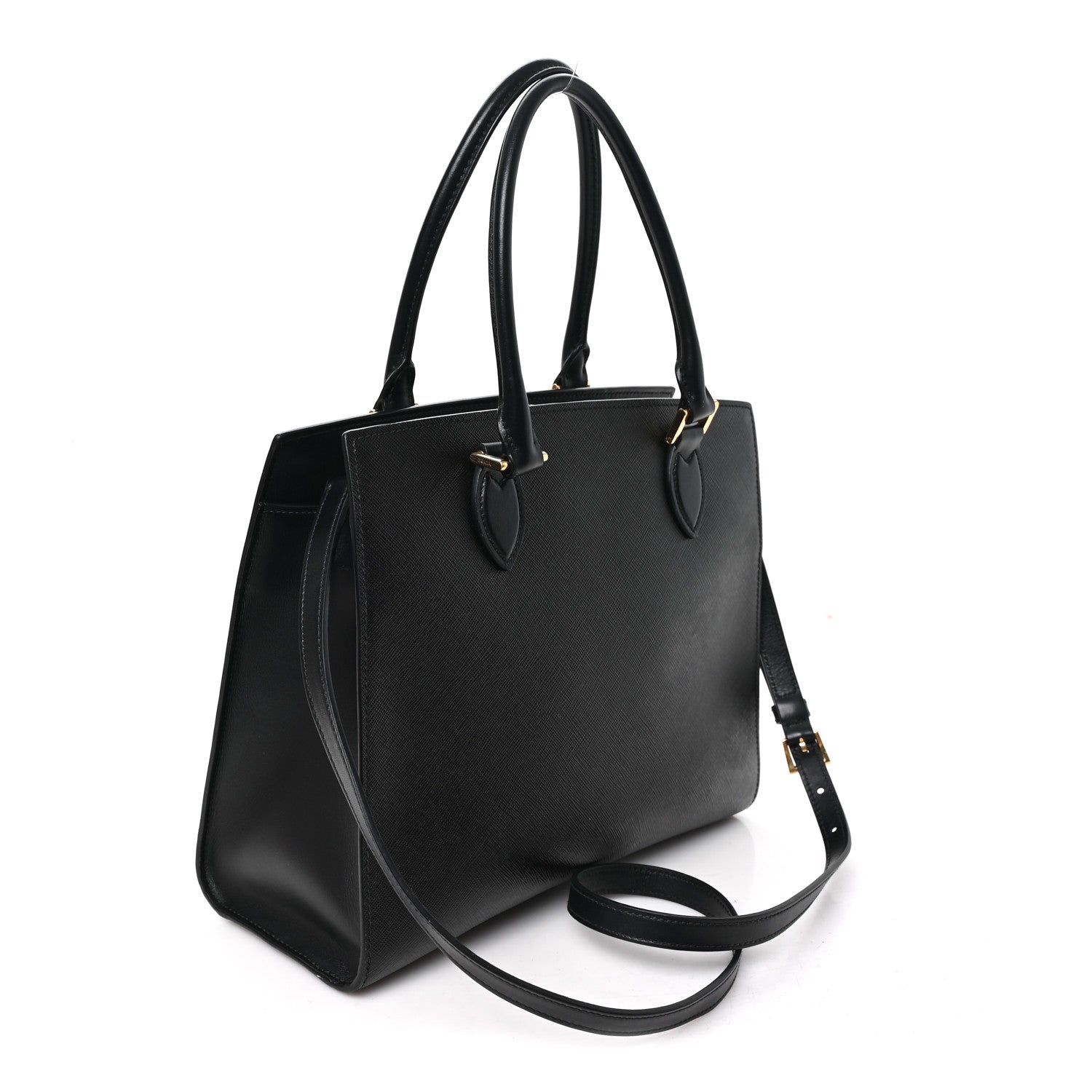 Prada Saffiano Soft Calfskin Large Tote Black 3 of 10