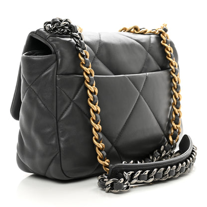 Chanel Lambskin Quilted Medium Chanel 19 Flap Dark Grey 3 of 10