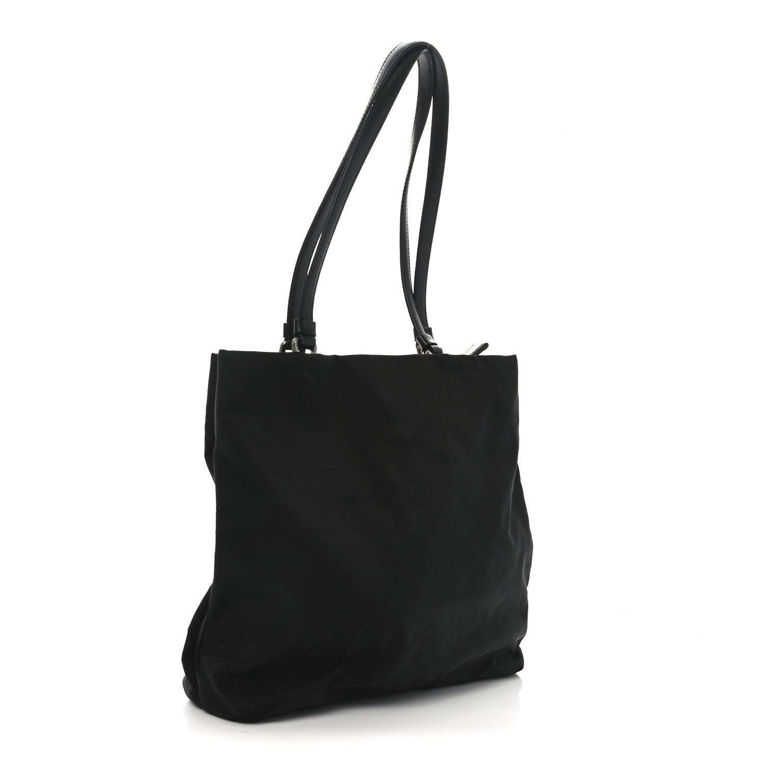 Prada Tessuto Nylon Calfskin Shopping Tote Black 3 of 9