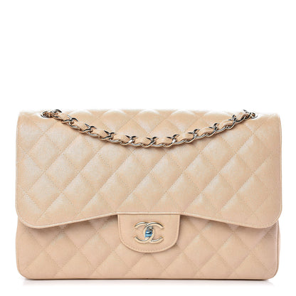 Chanel Iridescent Caviar Quilted Jumbo Double Flap Beige 1 of 8