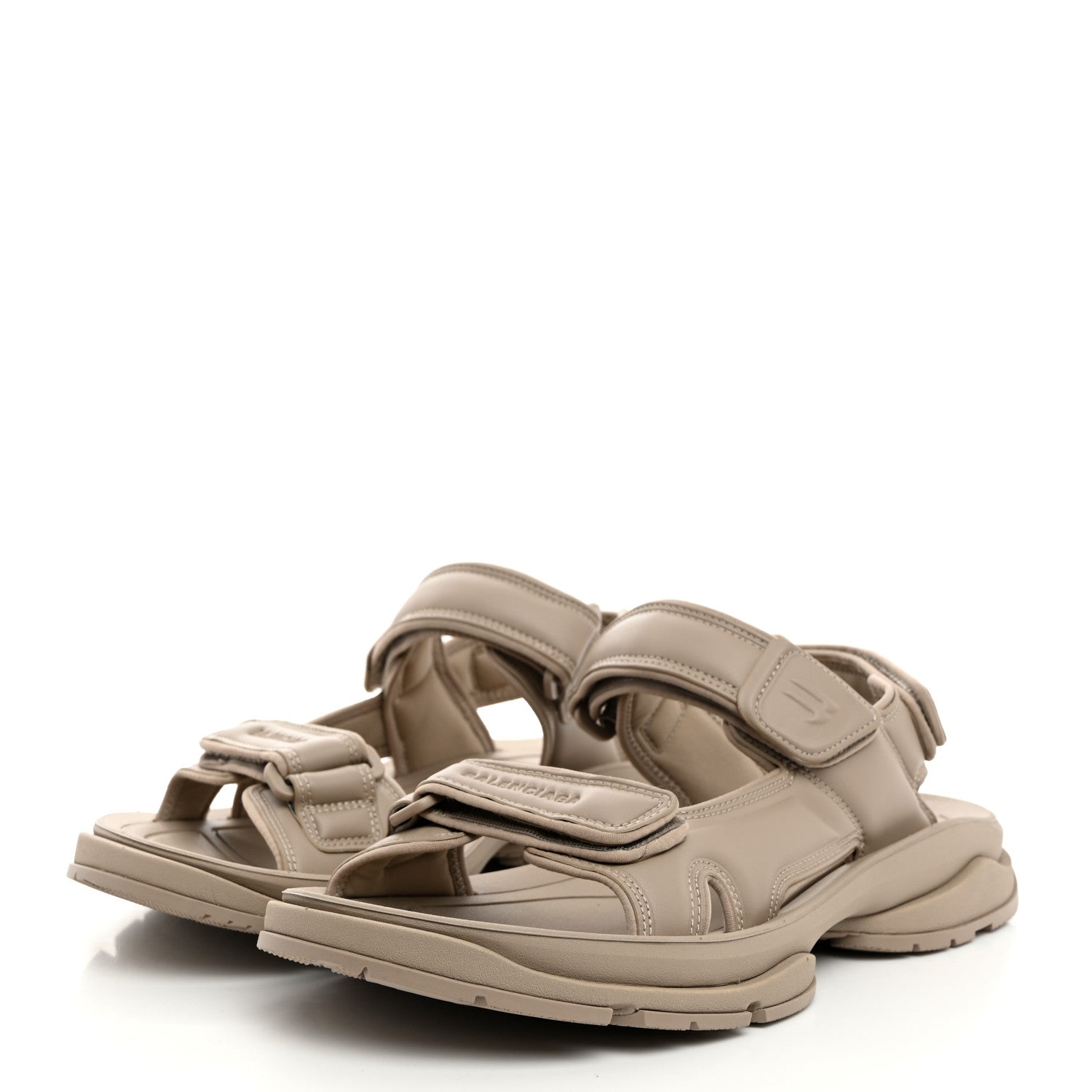 Balenciaga Fake Leather Mens Tourist Sandals 42 Taupe 3 of 9