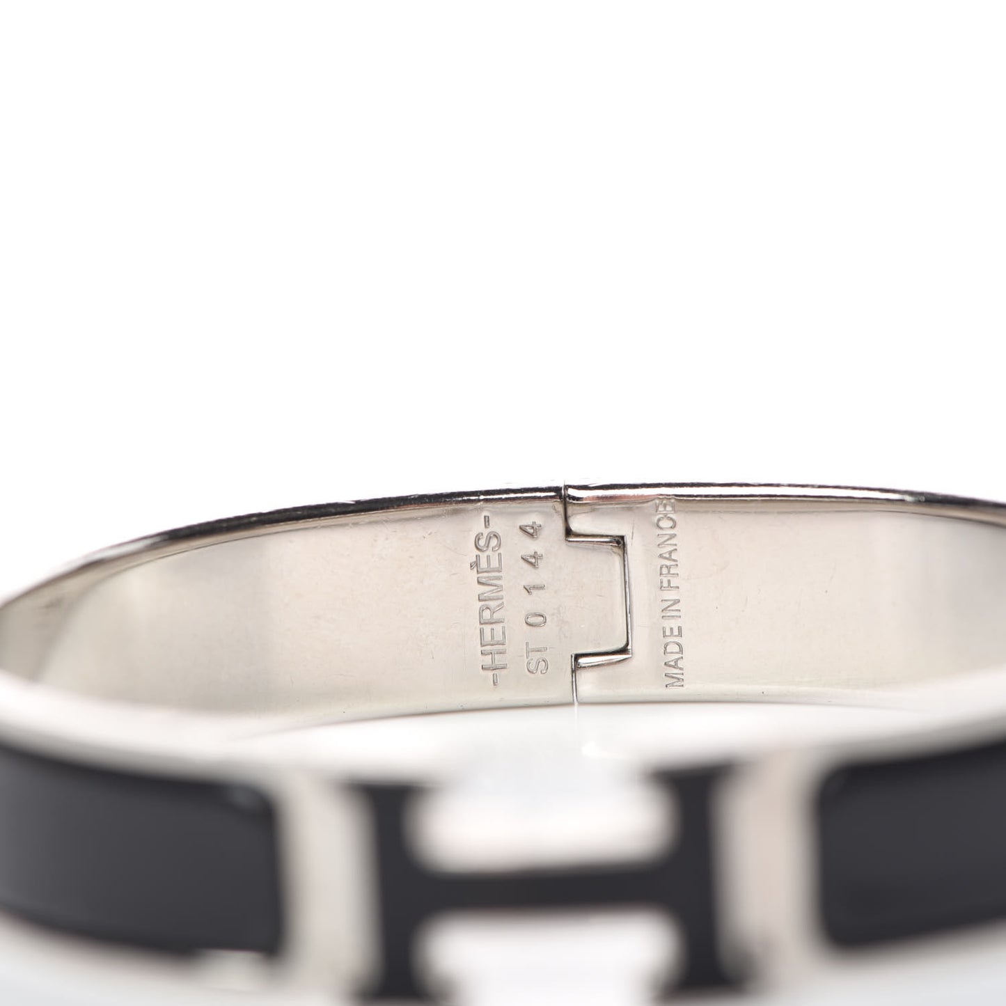 Enamel Narrow Clic Clac H Bracelet PM Black