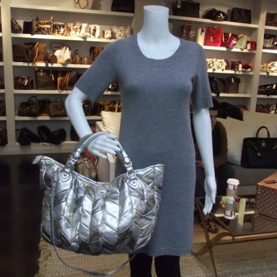 Nappa Leather Patchwork Tote Metallic