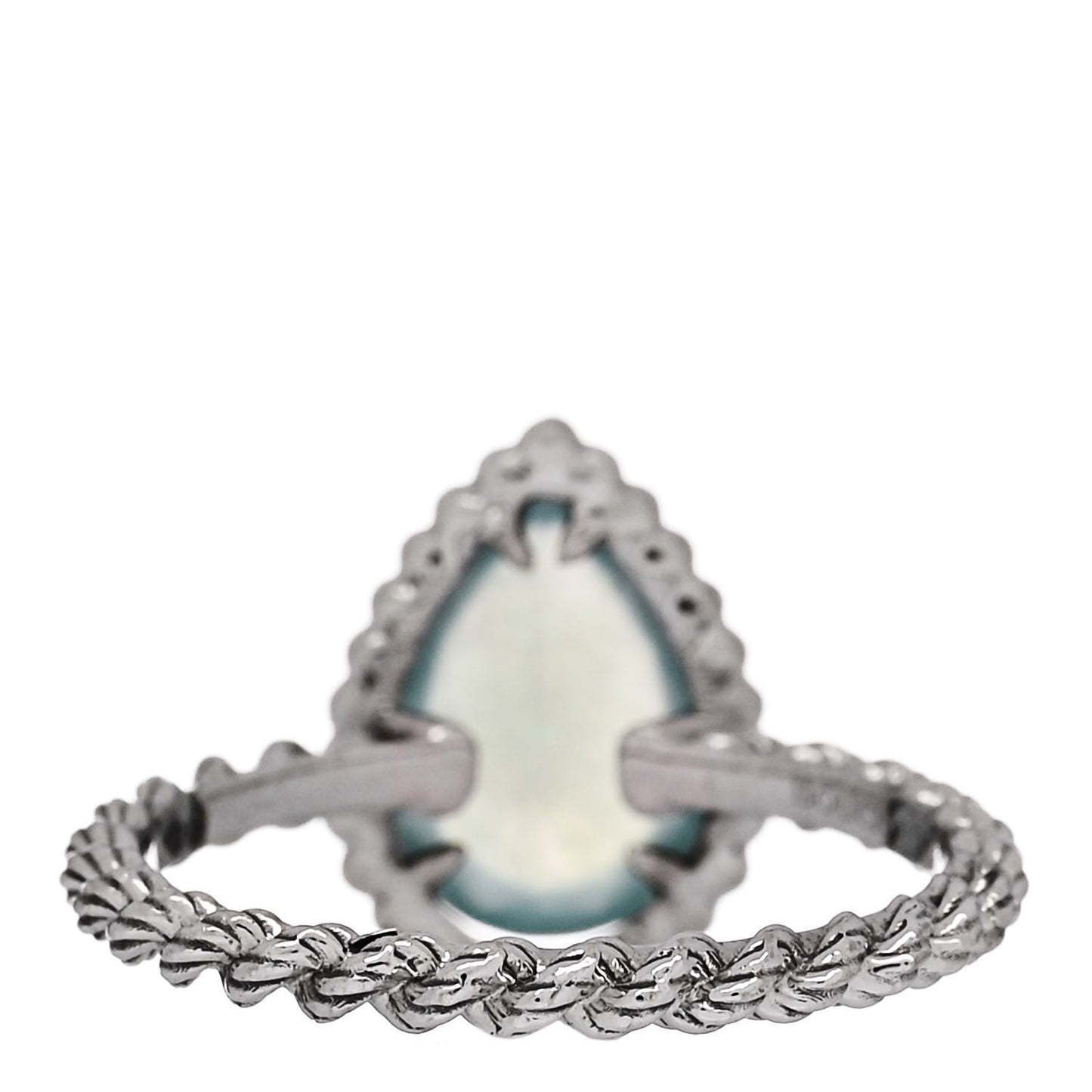 18K White Gold Aquaprase Small Serpent Boheme Ring 51 5.75