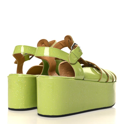 Loewe Glitter Rubber Wedge Sandals 39 Aniseed Green 5 of 9