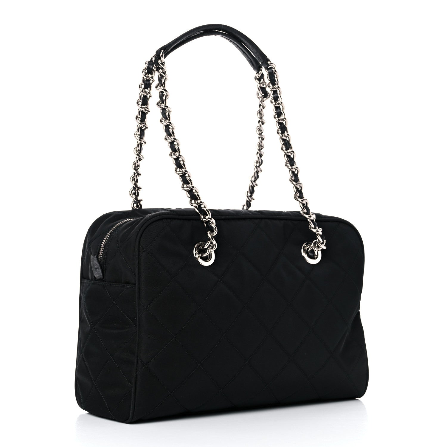Prada Nylon Tessuto Impuntu Quilted Shoulder Bag Black 3 of 15