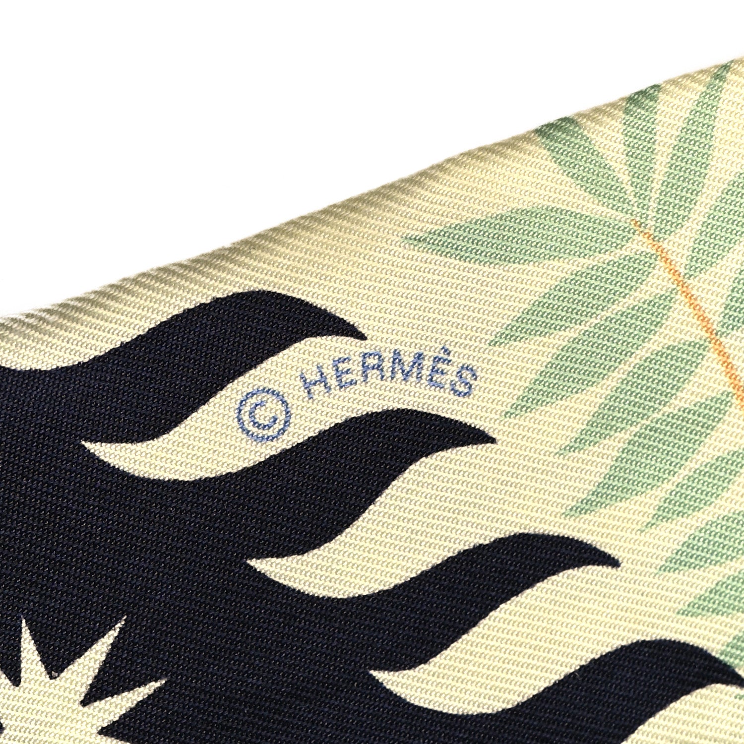 Hermes Silk Sous Le Charme D Orphee Twilly Bleu Black Jaune Soufre 4 of 4