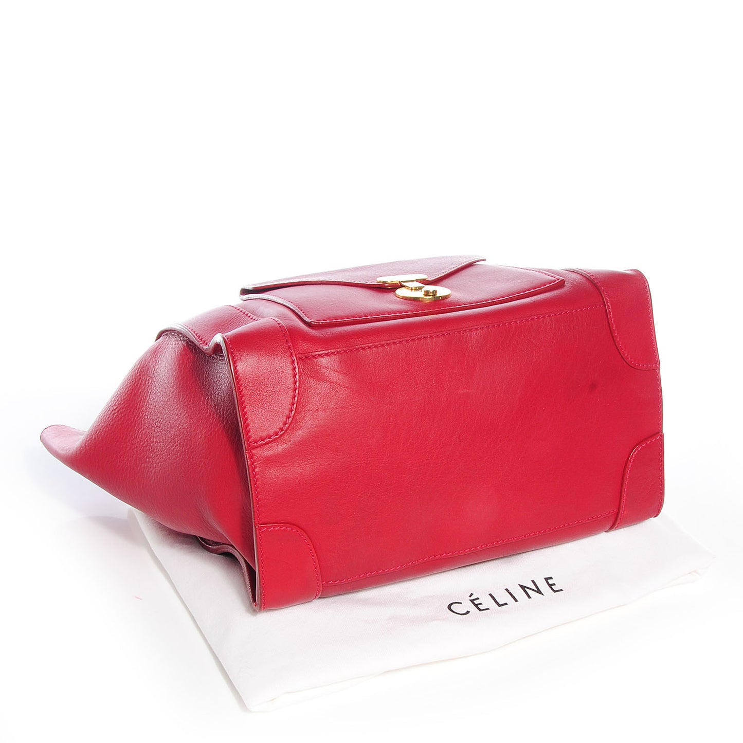 Smooth Calfskin Mini Luggage Envelope Tote Red