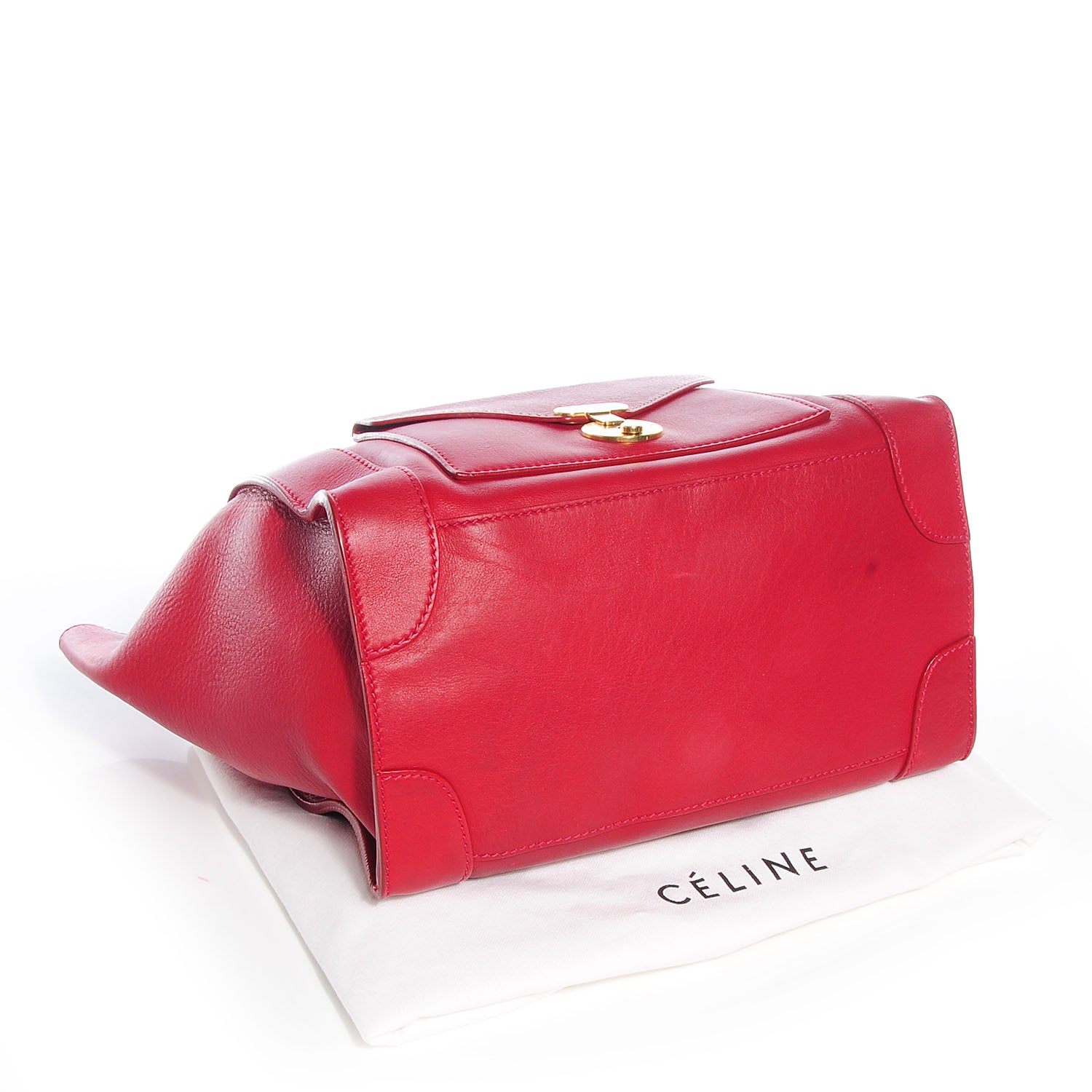 Celine Smooth Calfskin Mini Luggage Envelope Tote Red 4 of 9