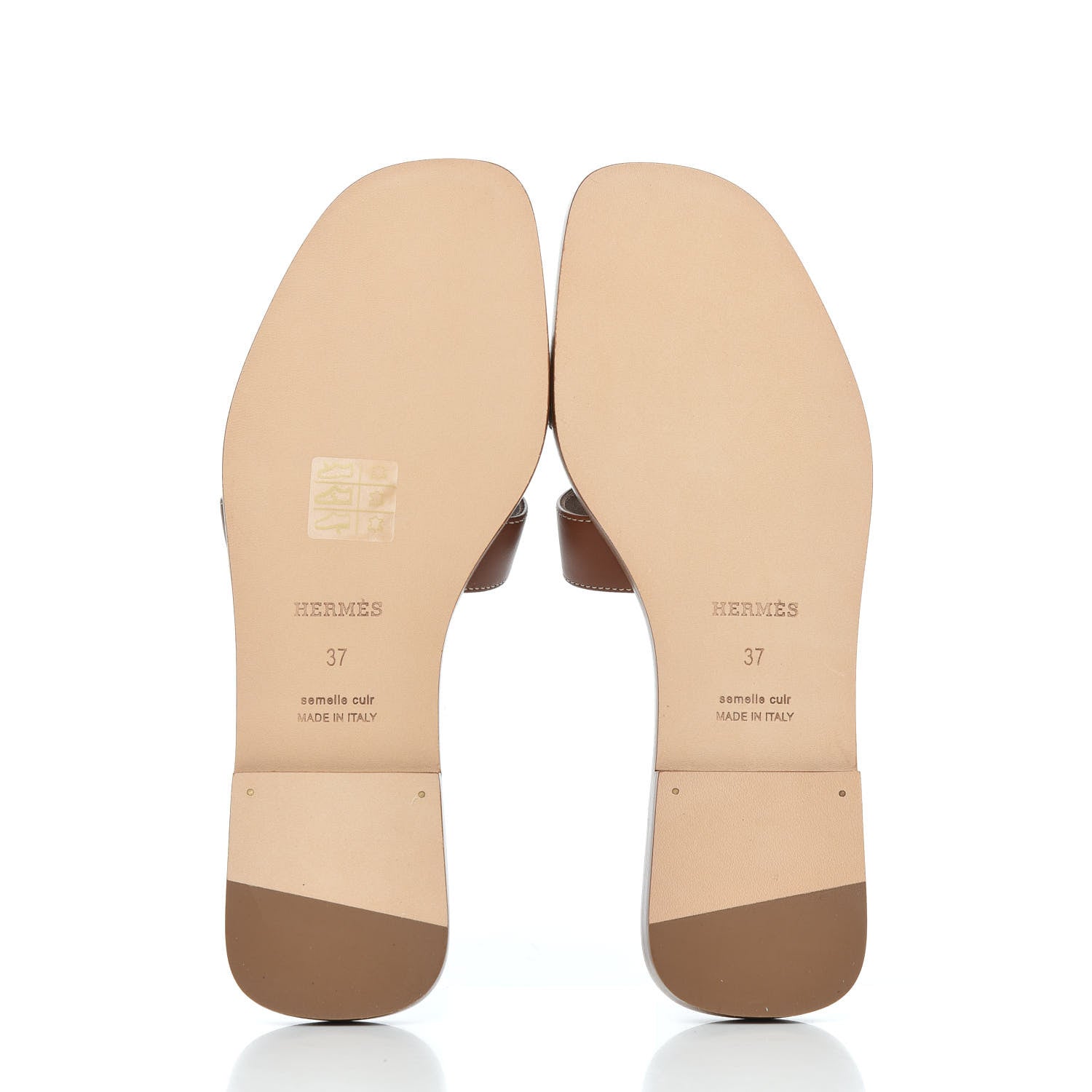 Hermes Box Calfskin Oran Sandals 37 Gold 5 of 10