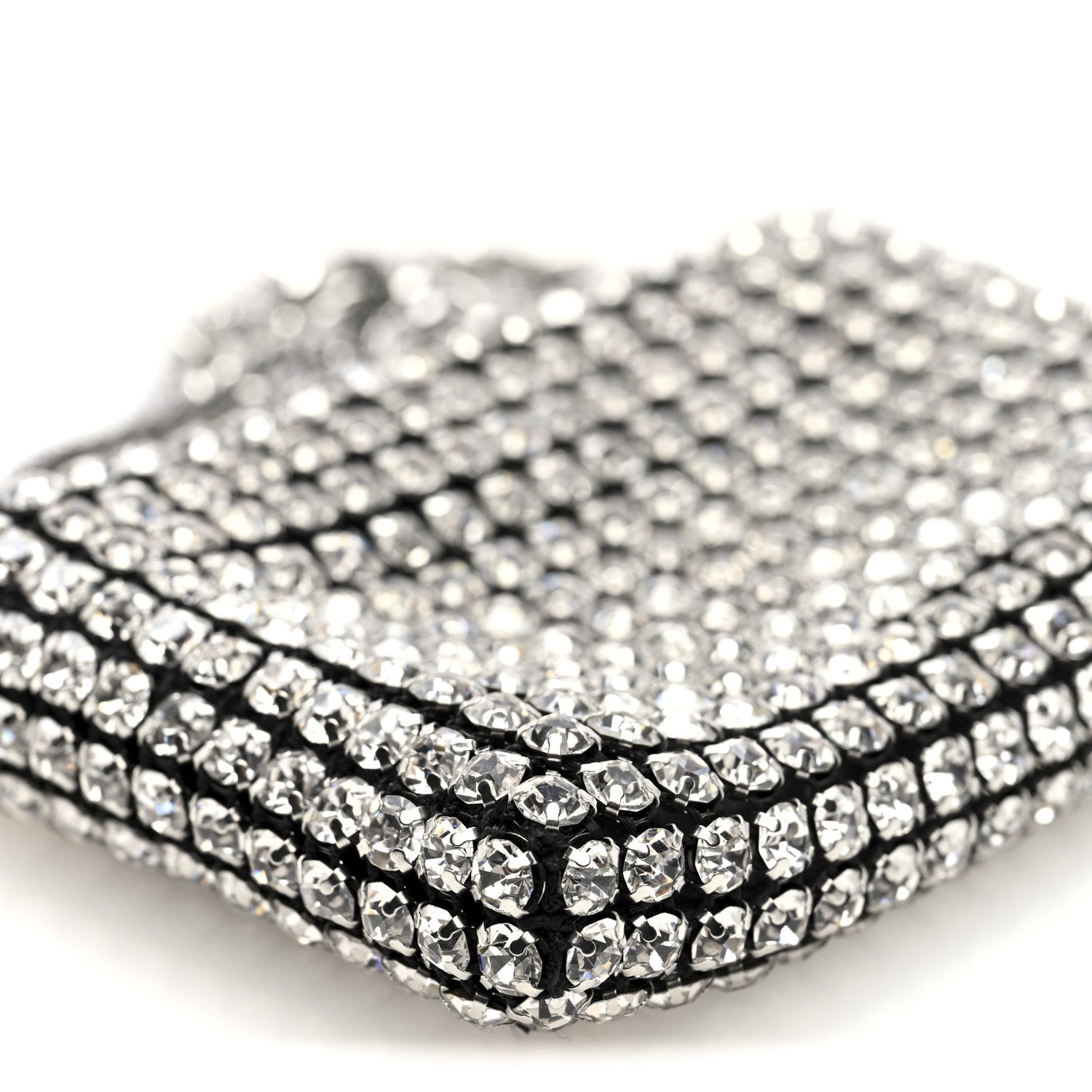 Alexander Wang Mesh Crystal Rhinestone Nano Heiress Shoulder Bag Black Silver 8 of 9
