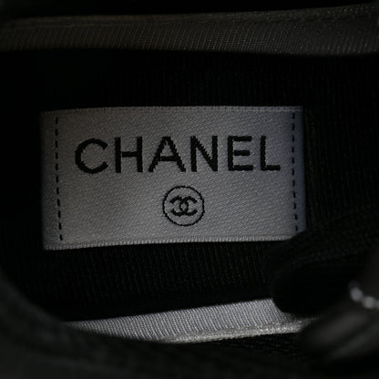 Chanel Calfskin Mesh Lycra Suede Womens Logo Sneakers 38 Black 6 of 8