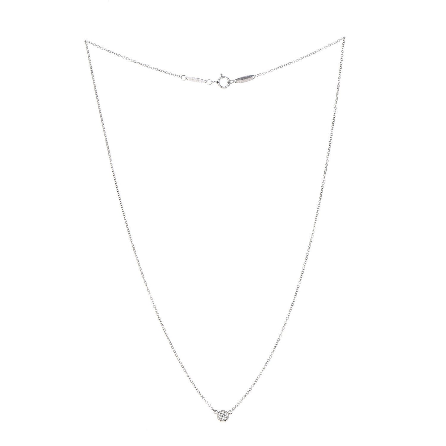 Platinum Diamond .08ct Elsa Peretti Diamonds by the Yard Pendant Necklace