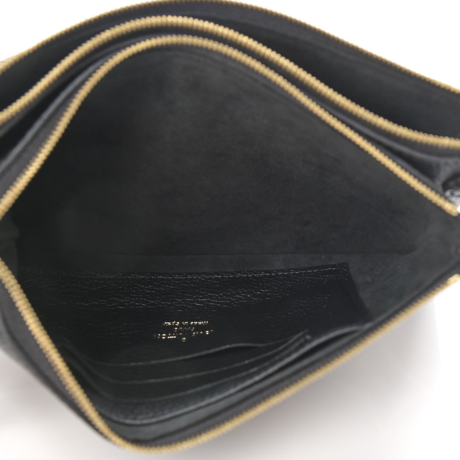 Louis Vuitton Empreinte Monogram Giant Double Zip Pochette Black Cream 12 of 13