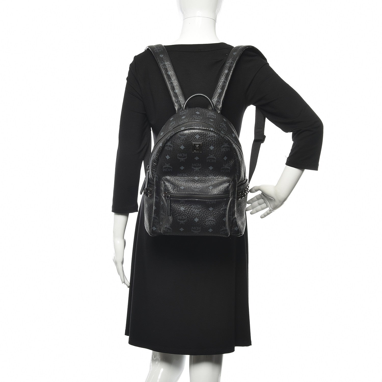 MCM Visetos Small Side Stud Stark Backpack Black 2 of 10